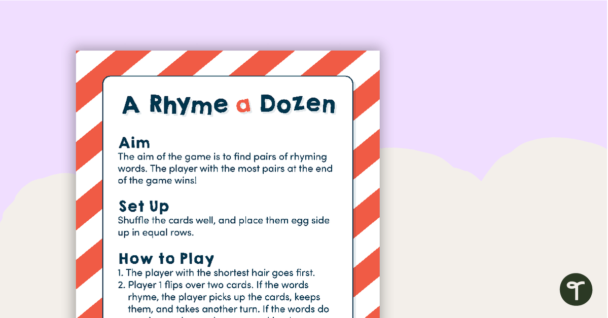 A Rhyme a Dozen - Matching Game teaching resource