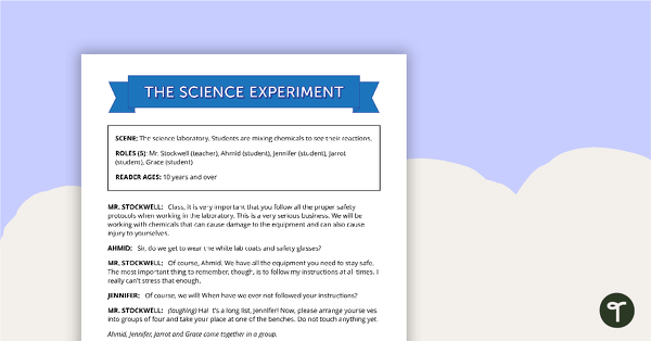 Go to Readers' Theatre Script - Science Experiment teaching resource
