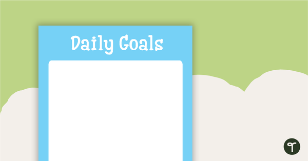Good Friends - Daily Goals teaching resource