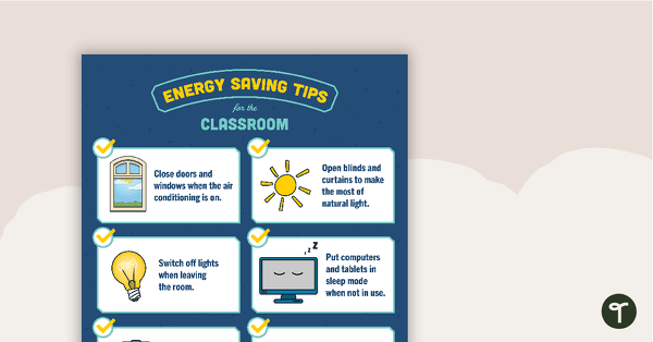 Energy Saving Tips for the Classroom – Poster undefined