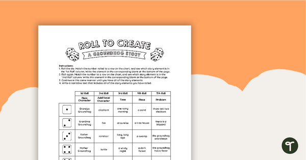 Roll to Create a Groundhog Story teaching resource