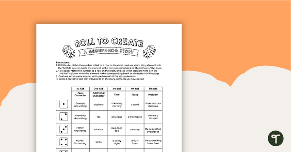 Preview image for Roll to Create a Groundhog Story - teaching resource