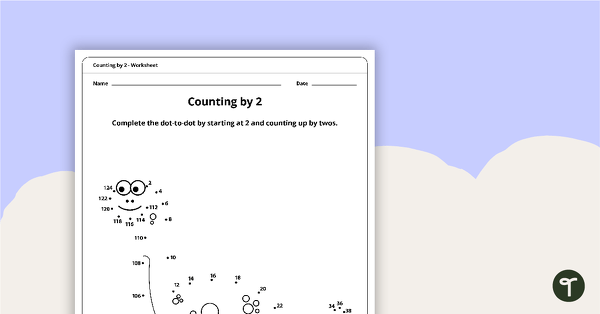 Go to Dot-to-Dot Drawing - Numbers by 2 - Dinosaur teaching resource
