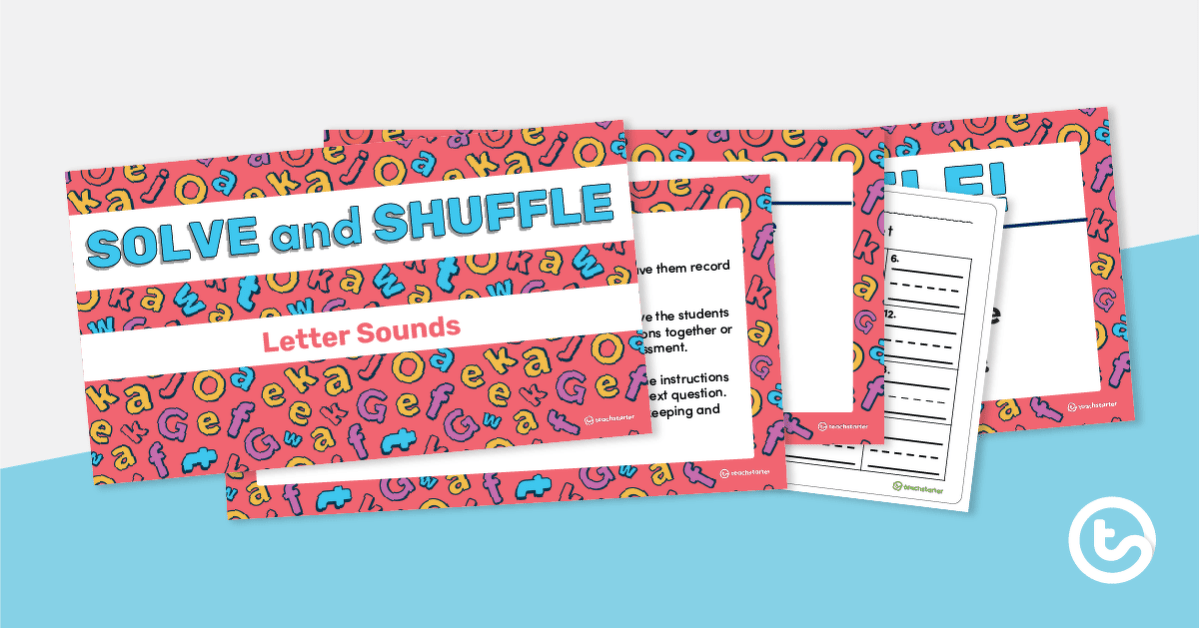 Solve and Shuffle - Letter Sounds PowerPoint Game teaching resource
