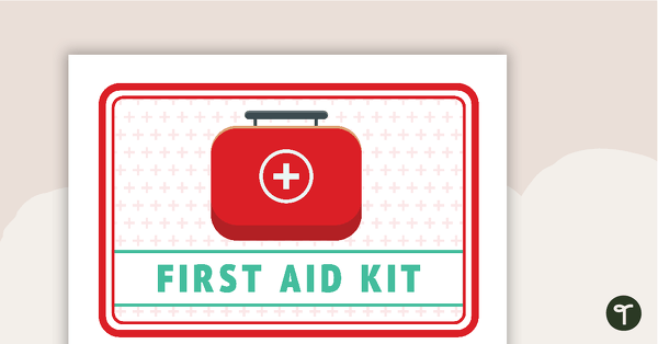 Go to First Aid Kit Label - Doctor's Surgery Imaginative Play teaching resource