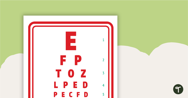 Eye Chart Poster - Doctor's Surgery Imaginative Play teaching resource