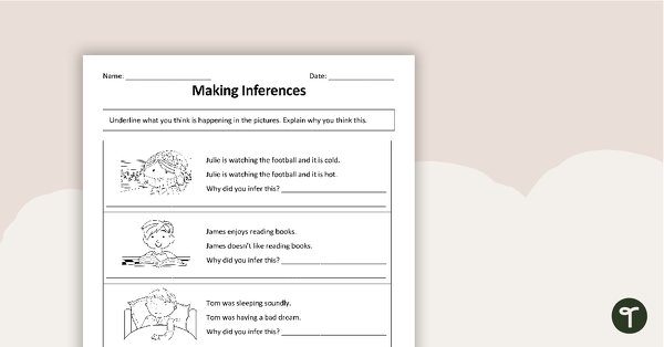 Making Inferences - Worksheet teaching resource