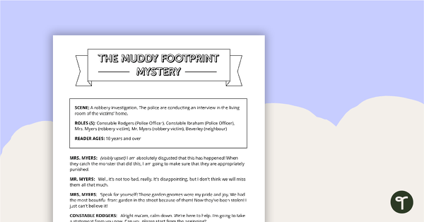Readers' Theatre Script - Muddy Footprint Mystery teaching resource
