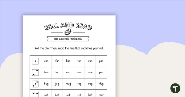 Preview image for Roll and Read – Rhyming Words - teaching resource
