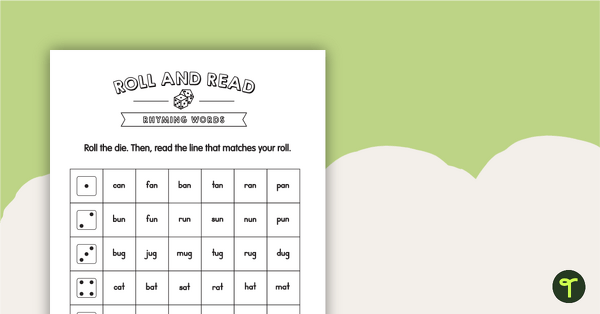 Go to Roll and Read – Rhyming Words teaching resource