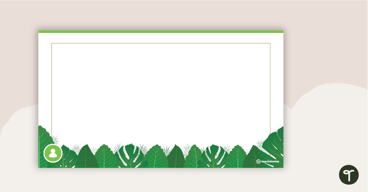 郁郁葱葱的叶子的预览图像 -  PowerPoint模板 - 教学资源