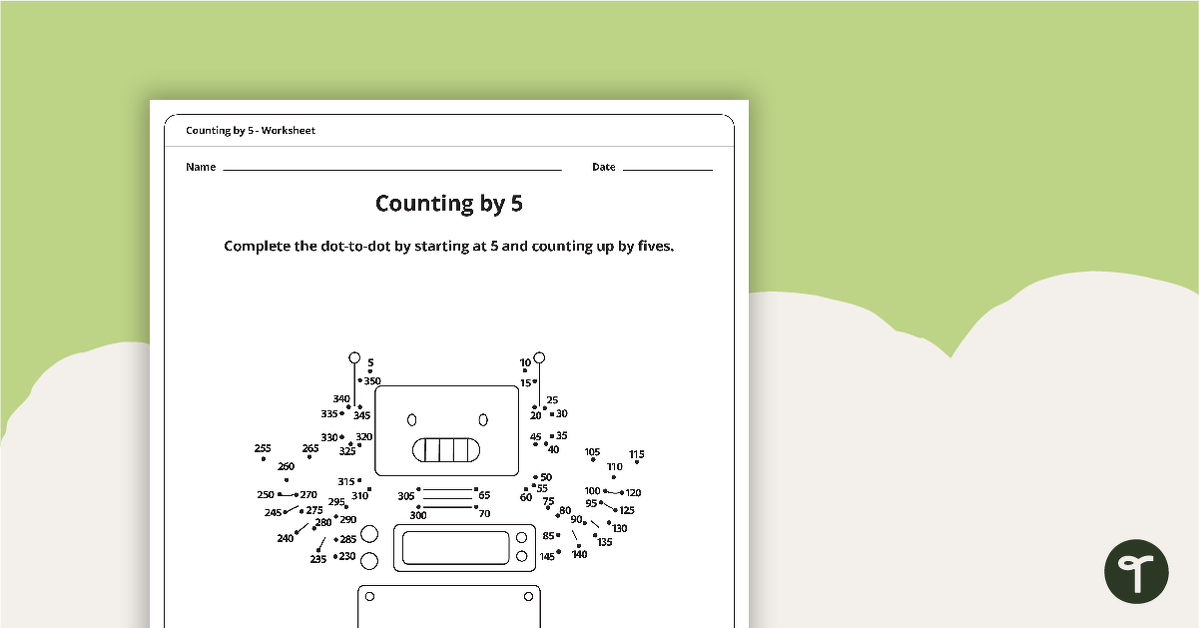 Preview image for Dot-to-Dot Drawing - Numbers by 5 - Robot - teaching resource