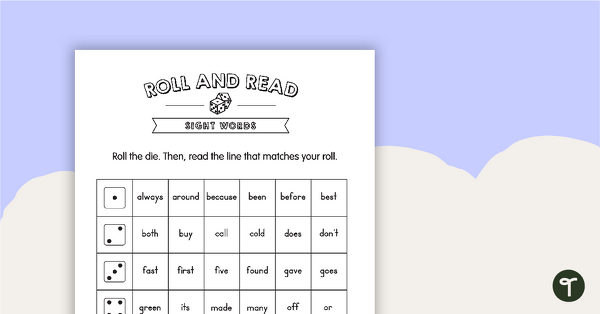 Roll and Read – Sight Words – Grade 2 teaching resource