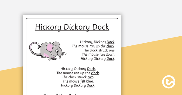 Go to Hickory Dickory Dock - Poster and Cut-Out Pages teaching resource