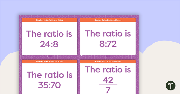 Number Talks - Ratio and Rate Task Cards teaching resource