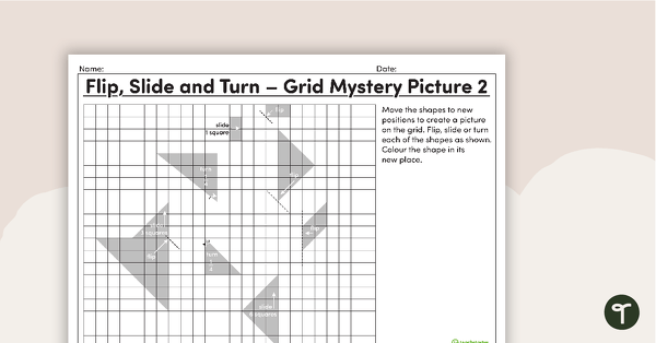 Flip, Slide and Turn – Grid Mystery Pictures teaching resource