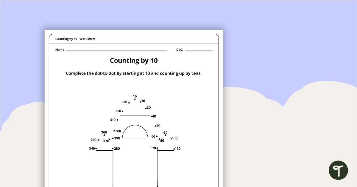 Dot-to-Dot Drawing - Numbers by 10 - Rocket teaching resource