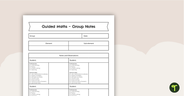 Go to Guided Maths Groups – Group Notes Template teaching resource