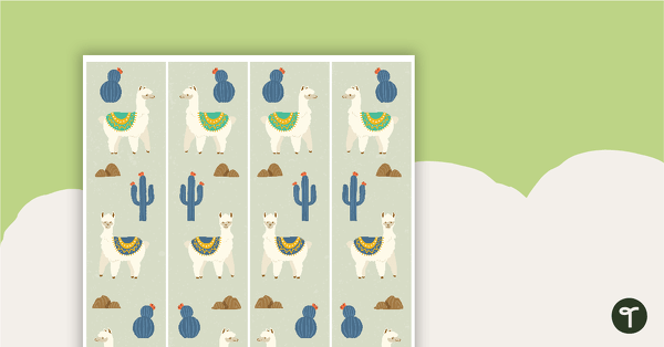 Llama and Cactus - Border Trimmers teaching resource