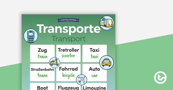 运输——德语教学资源的海报