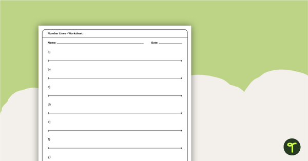 Blank Number Lines Worksheet - Portrait teaching resource