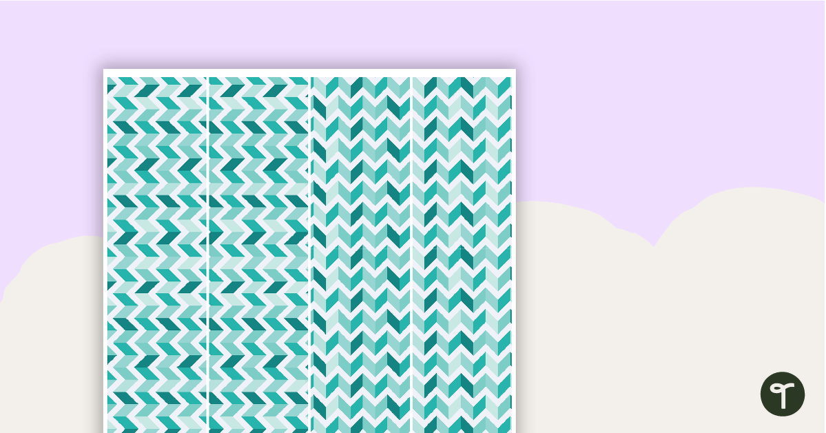 Teal Chevron - Border Trimmers teaching resource