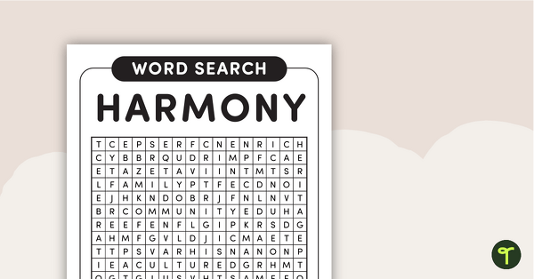 Image of Harmony Day Word Search – Upper