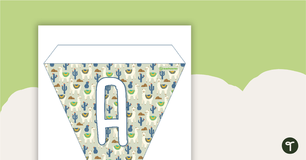 Go to Llama and Cactus - Letters and Numbers Bunting teaching resource