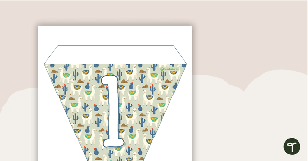Llama and Cactus - Letters and Numbers Bunting teaching resource