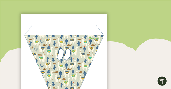 Llama and Cactus - Letters and Numbers Bunting teaching resource