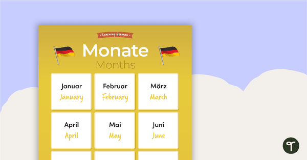 Months – German Language Poster teaching resource