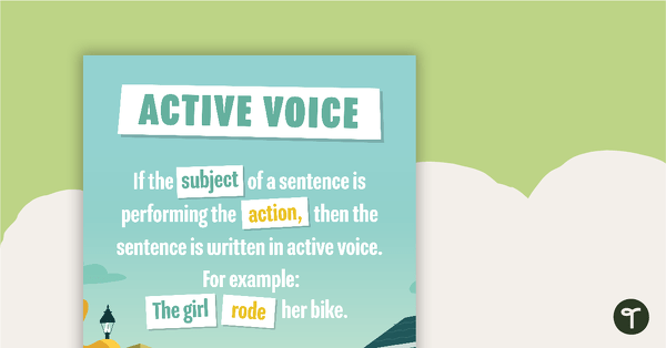 Active Voice Poster teaching resource