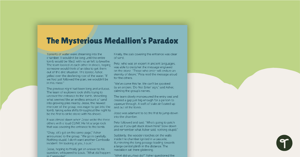 The Mysterious Medallion's Paradox - Worksheet teaching resource