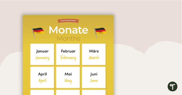Months – German Language Poster teaching resource