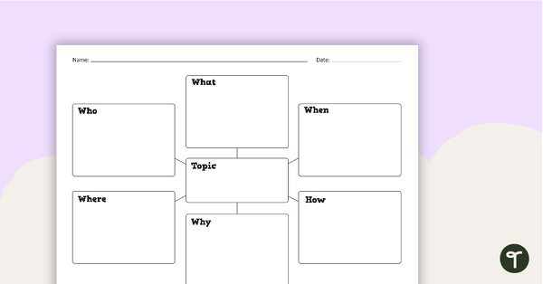 Go to 5 W's and 1 H Graphic Organiser (Version 2) teaching resource