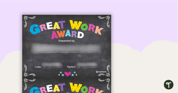 Funky Chalkboard - Award Certificate teaching resource