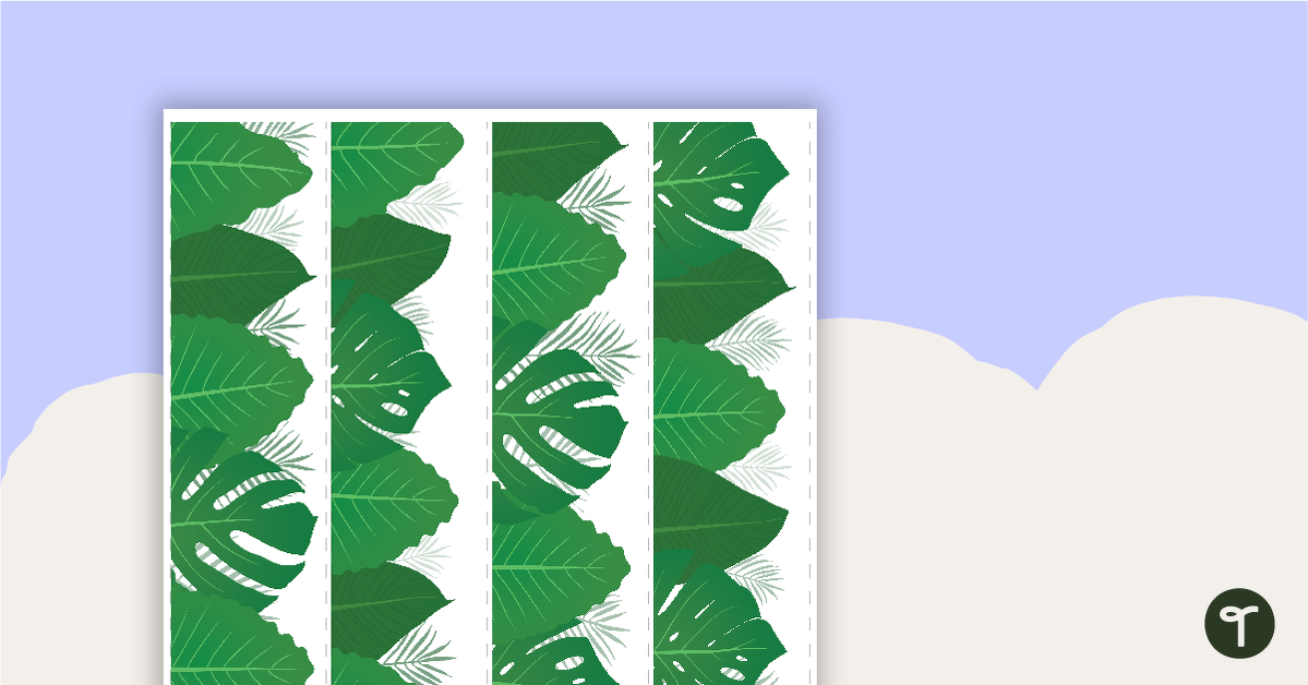 Preview image for Lush Leaves White - Border Trimmers - teaching resource