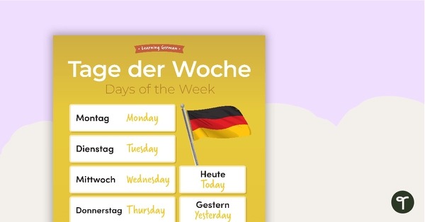 Go to Days of the Week – German Language Poster teaching resource