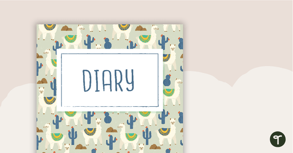 Llama and Cactus - Diary Cover teaching resource
