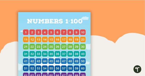 去童话d Castles - Numbers 1 to 100 Chart teaching resource