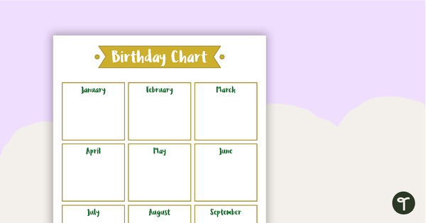 Go to Lush Leaves White - Happy Birthday Chart teaching resource