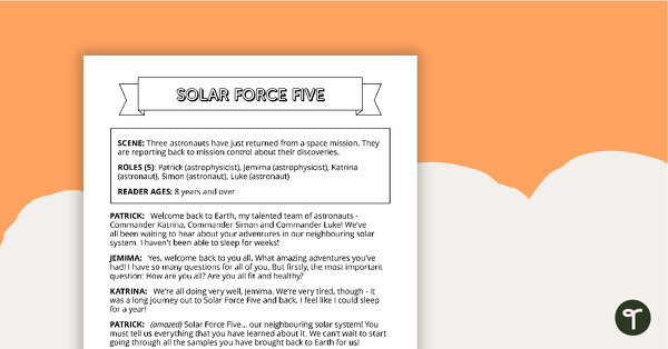 Preview image for Readers' Theatre Script - Solar Force Five - teaching resource