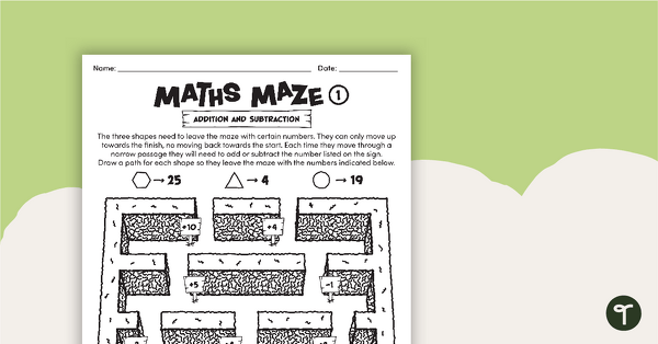 Go to Maths Mazes (Addition and Subtraction) teaching resource