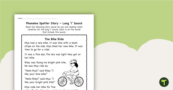 Image of Phoneme Spotter Story – Long 'i' Sound