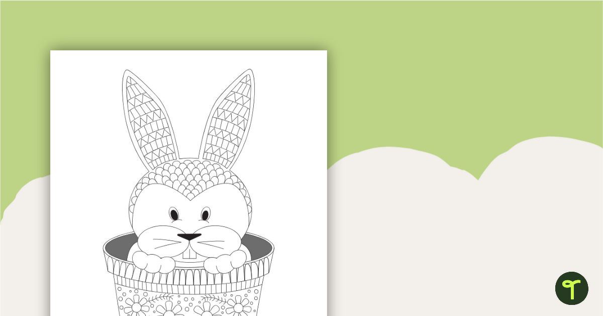 Easter Bunny Mindful Coloring Sheet teaching resource
