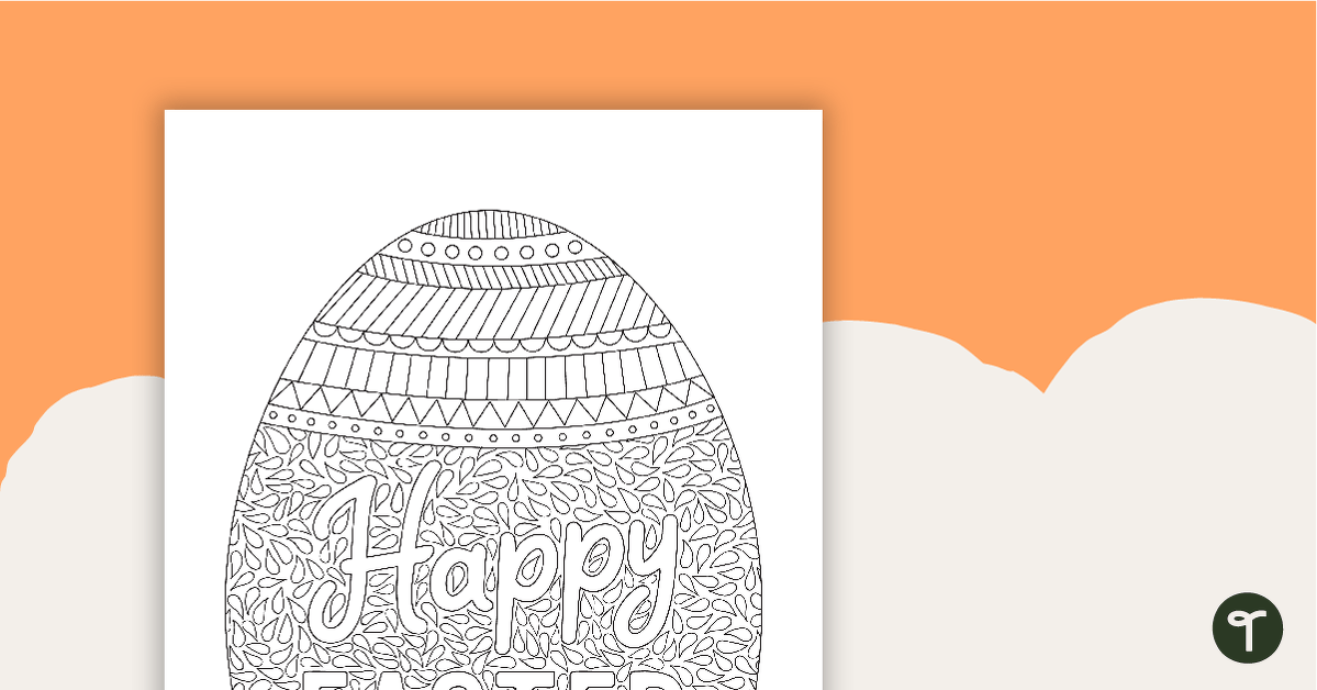 Easter Egg Mindful Colouring In Sheet teaching resource