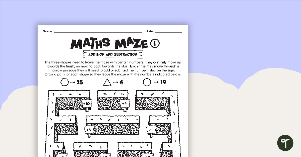 Maths Mazes (Addition and Subtraction) teaching resource