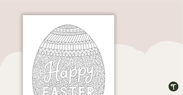 Easter Egg Mindful Coloring Sheet teaching resource