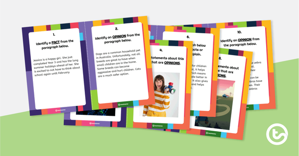 Go to Fact and Opinion Task Cards teaching resource