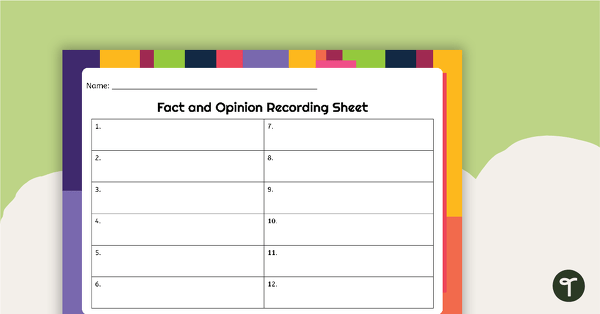 Fact and Opinion Task Cards teaching resource